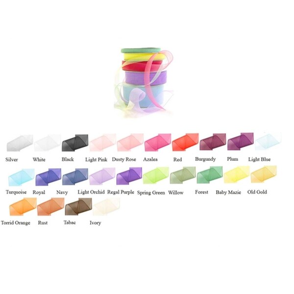 Papilion .38 in. Chiffon Ribbon 100 Yards - White PA394590 - main